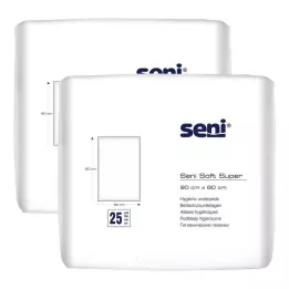 SENI Μαλακό μαξιλάρι προστασίας κρεβατιού Super 60x90 cm, 2X25 τεμάχια
