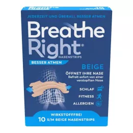 BESSER Atmen Breathe Right ρινικά επιθέματα κανονικό μπεζ, 10 τεμάχια