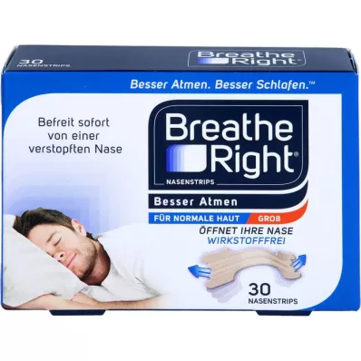 BESSER Atmen Breathe Right ρινικά επιθέματα μεγάλα μπεζ, 30 τεμάχια