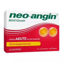 NEO-ANGIN Βενζυδαμίνη οξύ πονόλαιμο λεμόνι, 40 τεμάχια