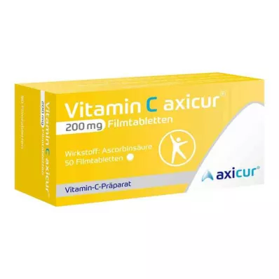 Βιταμίνη C Axicur 200 mg επικαλυμμένα με λεπτό υμένιο δισκία (50 τεμάχια)