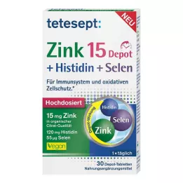 TETESEPT Επικαλυμμένα με λεπτό υμένιο δισκία Zinc 15 Depot+Histidine+Selenium, 30 τεμάχια