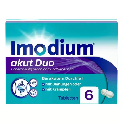 Imodium acute duo - για οξεία διάρροια με μετεωρισμό, 6 τεμ