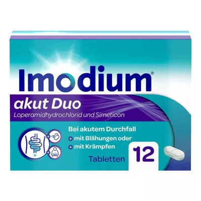 Imodium acute duo - για οξεία διάρροια με μετεωρισμό, 12 τεμ