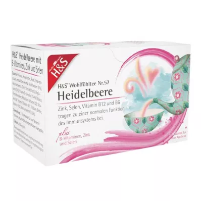 H&amp;S blueberry με βιταμίνες του συμπλέγματος Β ψευδάργυρο και σελήνιο Fsachet, 20X2,5 g