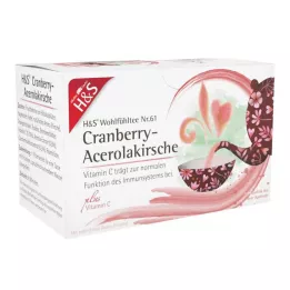 H&amp;S Cranberry acerola κεράσι με σακουλάκι βιταμίνης C, 20Χ2,8 γρ