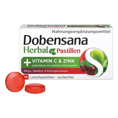 Dobensana Herbal Kirschgeschm.vit.c &amp; Zinc Pastil.(16 τεμάχια)