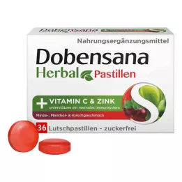 DOBENSANA Βότανα με γεύση κεράσι Vit.C &amp; Παστίλι ψευδαργύρου, 36 τμχ
