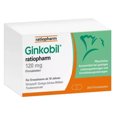 Ginkobil ratiopharm 120mg με Ginkgo biloba, 200 τμχ