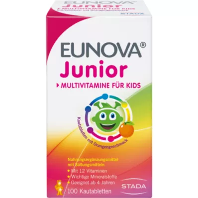 EUNOVA Μασώμενα δισκία Junior με γεύση πορτοκάλι, 100 τεμάχια