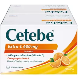 CETEBE Extra-C 600 mg μασώμενα δισκία, 120 τεμάχια