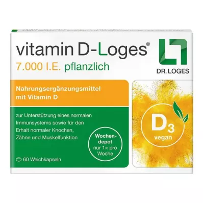 Vitamin D-Loges 7.000 IU φυτικής βάσης εβδομαδιαία αποθήκη, 60 τεμάχια