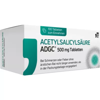 ACETYLSALICYLSÄURE ADGC δισκία 500 mg, 100 τεμάχια