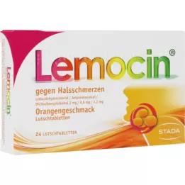 LEMOCIN κατά του πονόλαιμου με γεύση πορτοκάλι Lut., 24 τεμάχια