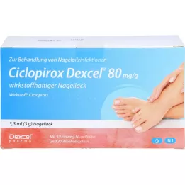 CICLOPIROX Dexcel 80 mg/g βερνίκι νυχιών που περιέχει δραστικό συστατικό, 3,3 ml