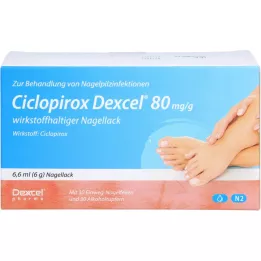 CICLOPIROX Dexcel 80 mg/g βερνίκι νυχιών που περιέχει δραστικό συστατικό, 6,6 ml
