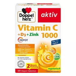 DOPPELHERZ Vitamin C 1000+D3+Zinc Depot Tablets, 60 κάψουλες