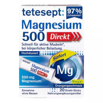 Tetesept Magnesium 500 Direct Sticks (20 τεμάχια)