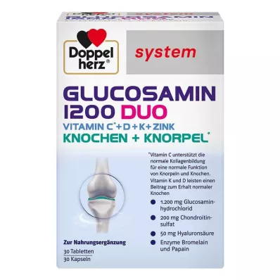 Συσκευασία συνδυασμού συστήματος Doppelherz Glucosamine 1200 Duo, 60 τεμαχίων