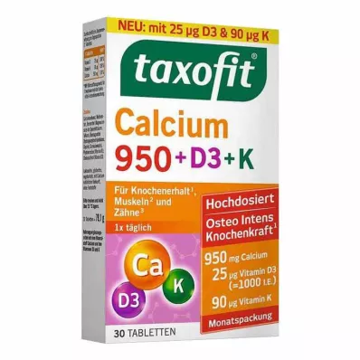 Taxofit Calcium 950 + D3 + K δισκία, 30 τεμ