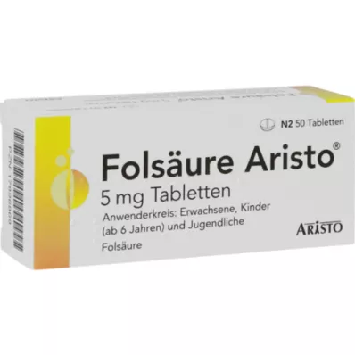 FOLSÄURE ARISTO δισκία των 5 mg, 50 τεμάχια