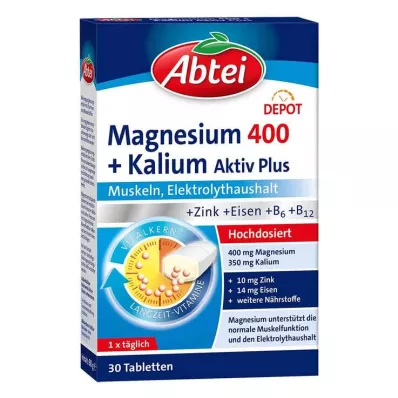 Abbey Magnesium 400 + Ταμπλέτες Potassium, 30 τεμ