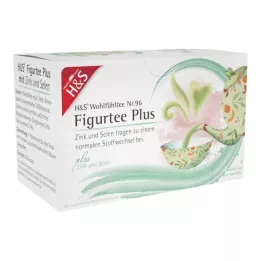 H&amp;S Figure Tea Plus με σακούλα φίλτρου ψευδαργύρου και σεληνίου, 20X1,5 g