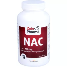 NAC 750 mg υψηλής ποιότητας κάψουλες N-Acetyl-L-Cysteine, 120 κάψουλες