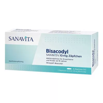 Υπόθετα Bisacodyl Sanavita 10 mg, 6 τεμ