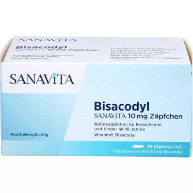 BISACODYL SANAVITA Υπόθετα 10 mg, 30 τεμάχια