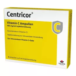 CENTRICOR Αμπούλες βιταμίνης C 100 mg/ml ενέσιμο διάλυμα, 5X5 ml