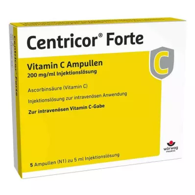 Centricor® Forte Αμπούλες Βιταμίνης C 200 mg/ml Ενέσιμο Διάλυμα, 5 x 5 ml