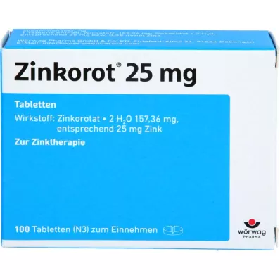 ZINKOROT δισκία των 25 mg, 100 τεμάχια