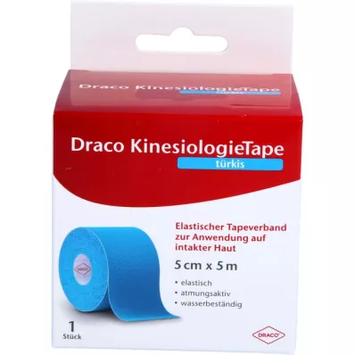 DRACO KINESIOLOGIETAPE 5 cmx5 m τυρκουάζ, 1 τεμάχιο