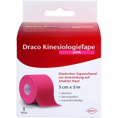 DRACO KINESIOLOGIETAPE 5 cmx5 m ροζ, 1 τεμάχιο