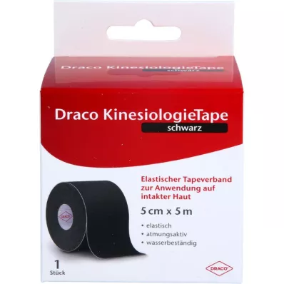 DRACO KINESIOLOGIETAPE 5 cmx5 m μαύρο, 1 τεμάχιο