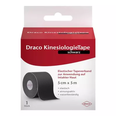 Κινησιολογική ταινία Draco 5 cmx5 m μαύρη, 1 τεμάχιο
