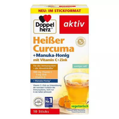 Ζεστός κουρκουμάς Doppelherz + κόκκοι μελιού Manuka, 10 τεμ