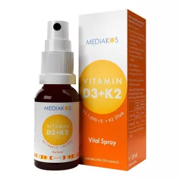 VITAMIN D3+K2 1000 I.U. 20 μg Mediakos Vital Spray, 20 ml