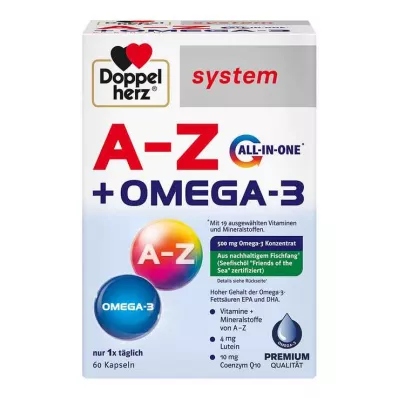 Doppelherz A-Z + Omega-3 all-in-one κάψουλες συστήματος, 60 τεμάχια