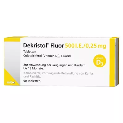 DEKRISTOL Φθόριο 500 I.U./0,25 mg δισκία, 90 τεμάχια