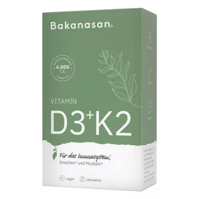 BAKANASAN Κάψουλες βιταμίνης D3+K2, 60 κάψουλες