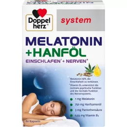 DOPPELHERZ Κάψουλες συστήματος μελατονίνης + έλαιο κάνναβης, 60 τεμάχια