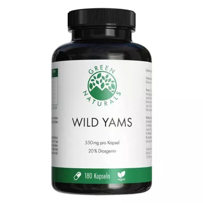 Green Naturals Wild Yam κάψουλες υψηλής δόσης vegan, 180 τεμάχια