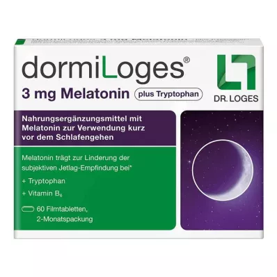 Dormiloges 3 mg μελατονίνης συν τρυπτοφάνη επικαλυμμένα με λεπτό υμένιο δισκία, 60 τεμ