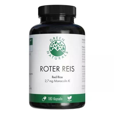 Green Naturals κόκκινο ρύζι Monacolin K vegan κάψουλες, 180 τμχ