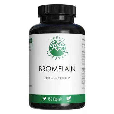 GREEN NATURALS Βρωμελίνη 500 mg vegan με 5000 FIP, 150 τεμάχια