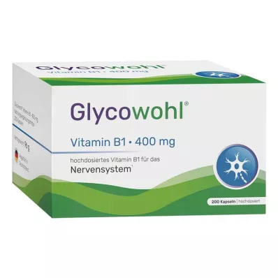 Glycowohl Vitamin B1 Thiamine 400 mg κάψουλες υψηλής δόσης, 200 τεμάχια